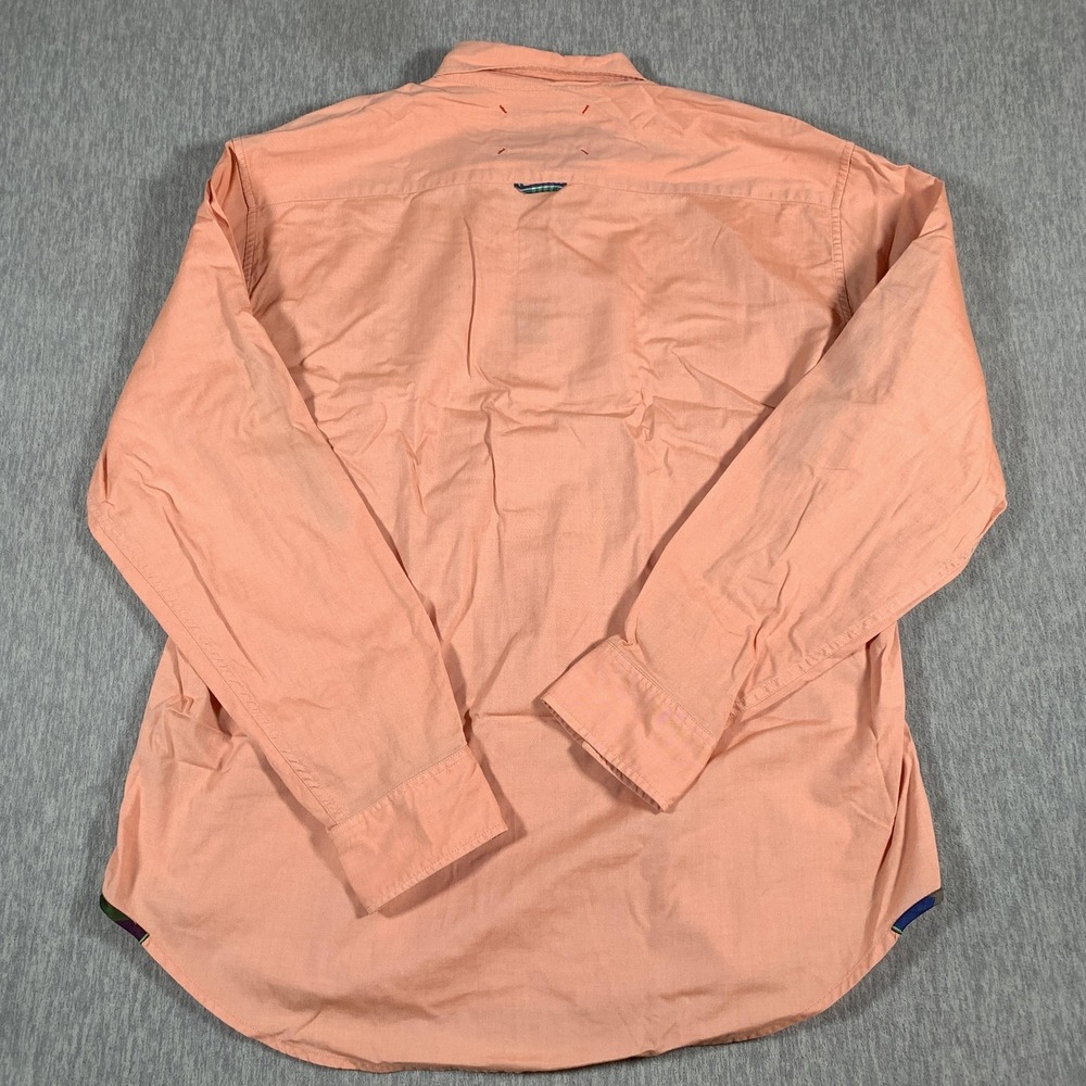 Robert Graham Shirt Mens 2XL Orange Peach Button Front Long Sleeve Cotton Casual - Picture 10 of 11